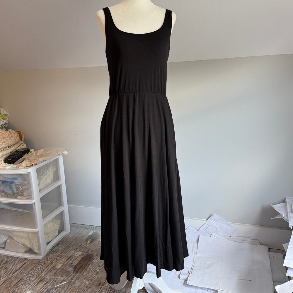 Quince Midi Tank Dress Black Tencel blend black women's M - Picture 2 of 9